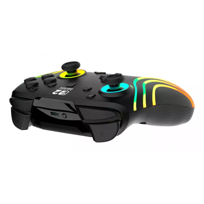 Draadloze RGB-gaming-controller Turtle Beach Afterglow Wave zwart voor Nintendo Switch 2 — Bluetooth/USB-C, ingebouwde accu 20 u, 3 m kabel