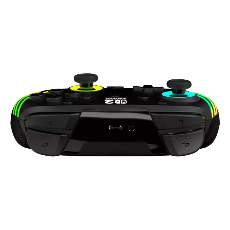 Draadloze RGB-gaming-controller Turtle Beach Afterglow Wave zwart voor Nintendo Switch 2 — Bluetooth/USB-C, ingebouwde accu 20 u, 3 m kabel