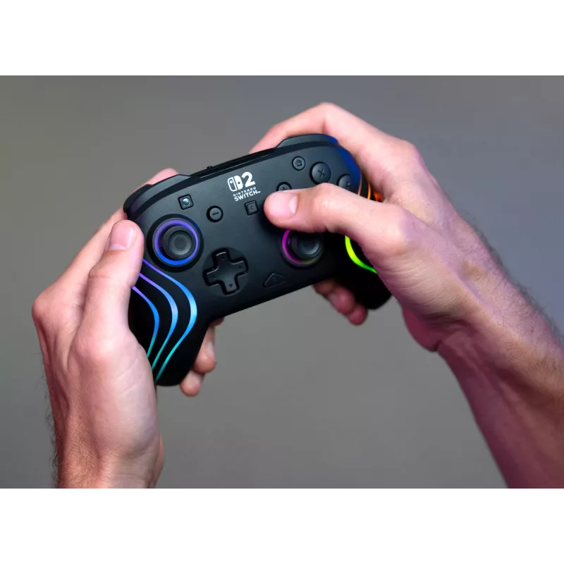 Draadloze RGB-gaming-controller Turtle Beach Afterglow Wave zwart voor Nintendo Switch 2 — Bluetooth/USB-C, ingebouwde accu 20 u, 3 m kabel