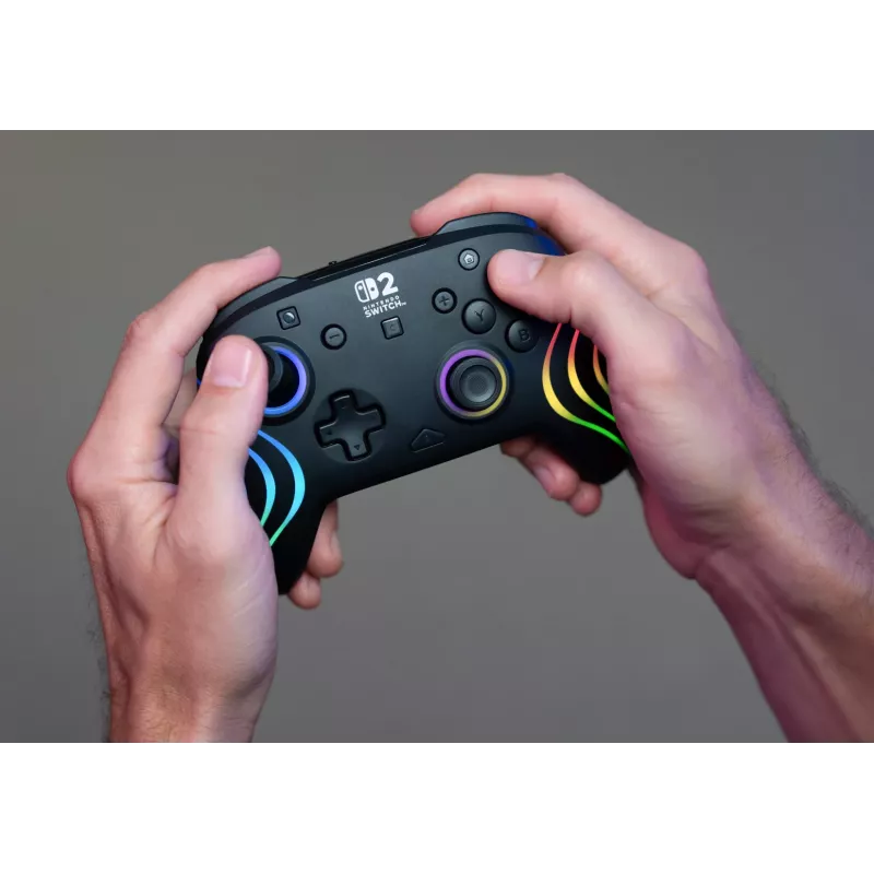 Draadloze RGB-gaming-controller Turtle Beach Afterglow Wave zwart voor Nintendo Switch 2 — Bluetooth/USB-C, ingebouwde accu 20 u, 3 m kabel