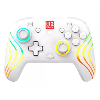 Draadloze RGB-gaming-controller Turtle Beach Afterglow Wave wit voor Nintendo Switch 2, Bluetooth/USB-C, ingebouwde accu 20 u, 3 m kabel