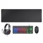 Mars Gaming 4-in-1 gaming-combo MCP-RGB3, bekabeld, USB, membraan, RGB LED, zwart, muis inbegrepen
