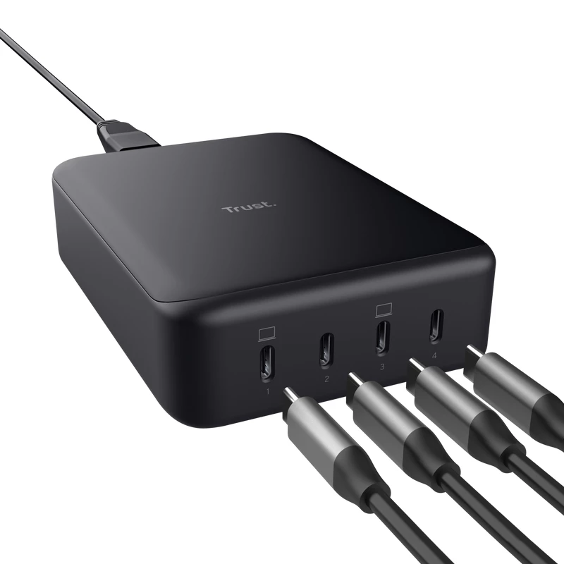 AC-oplader Trust Maxo zwart 20 V 4 USB Type-C snelladen