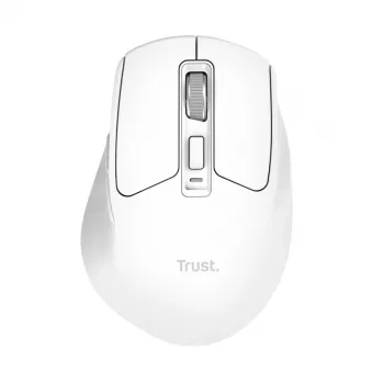 Draadloze rechtshandige bureaumuis TRUST Niven – RF + Bluetooth, 3200 DPI, 7 toetsen, muiswiel, wit