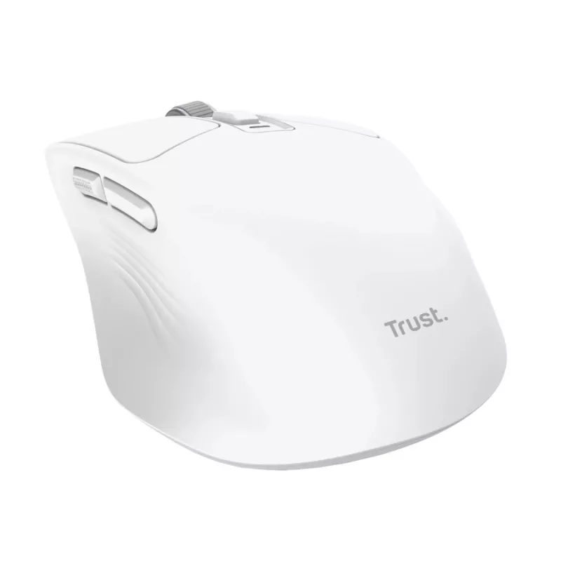 Draadloze rechtshandige bureaumuis TRUST Niven – RF + Bluetooth, 3200 DPI, 7 toetsen, muiswiel, wit