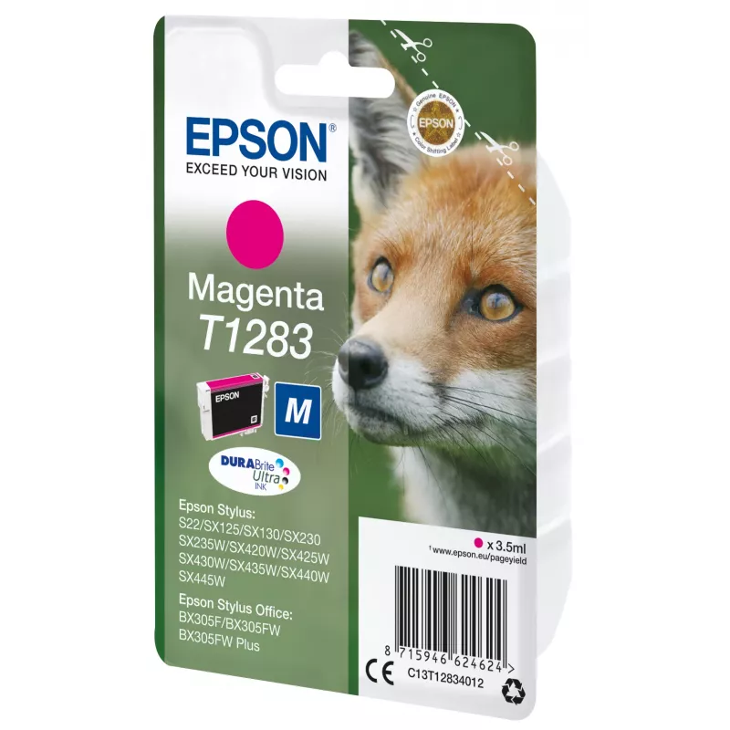 Epson Fox singlepack magenta T1283 DURABrite Ultra inkt, magenta, pigmentinkt, 3,5 ml, 1 stk.