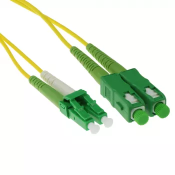 ACT 3 meter LSZH singlemode 9/125 OS2 duplex glasvezel-patchkabel met LC/APC8 en SC/APC8 stekkers