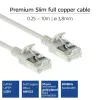 ACT grijs 3 meter LSZH U/FTP CAT6A datacenter slimline patchkabel snagless met RJ45-stekkers