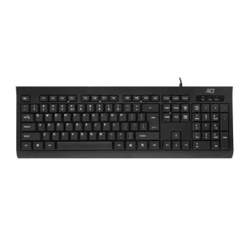 ACT zakelijk toetsenbord USB (Qwerty/US-layout), Full-Size (100%), bedraad, USB, membraan, QWERTY, zwart