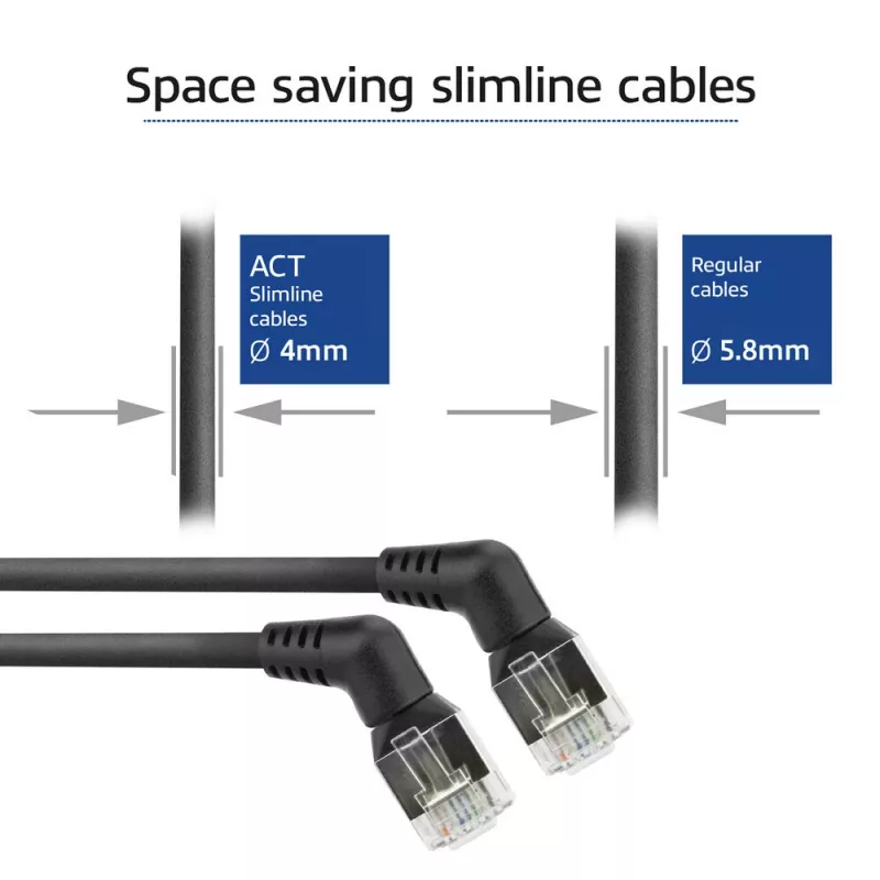 Netwerkkabel ACT DD1901 Cat6 U/FTP (STP) 1 m RJ-45 zwart