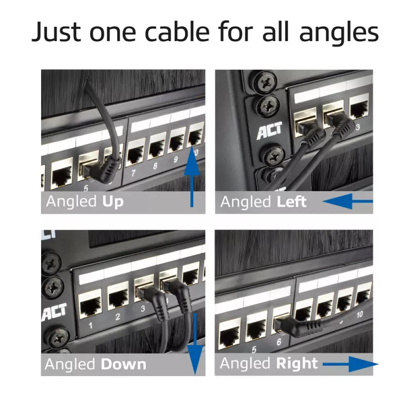 Netwerkkabel ACT DD1902 Cat6 U/FTP (STP) 2 m RJ-45 naar RJ-45 zwart
