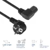 ACT stroomkabel netstekker CEE7/7 stekker (haaks) – C15 (haaks links) IEC60320 zwart 1 m