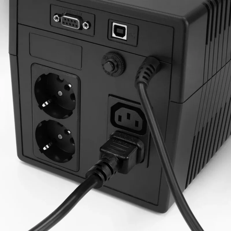 ACT stroomkabel C14 - C15 (haaks links) IEC60320 zwart 1,2 m