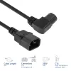 ACT netkabel C14 - C15 (haaks links) IEC60320 zwart 2 m