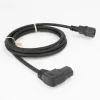 ACT netkabel C14 - C15 (haaks links) IEC60320 zwart 2 m