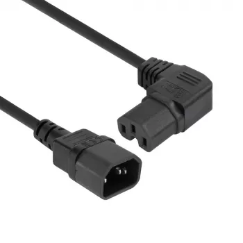 ACT stroomkabel C14 - C15 (haaks rechts) IEC60320 zwart 0,6 m
