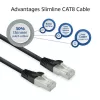 ACT Cat8 U/FTP (STP) netwerkkabel FB8101 — 1 m, RJ-45 naar RJ-45, zwart