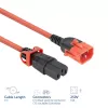 ACT netkabel C14 IEC Lock+ Dual Locking - C15 IEC Lock+ rood 1 m, PC3869