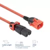 ACT Powercord C14 IEC Lock+ Dual Locking - C15 IEC Lock+ rood 2 m, PC3873