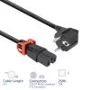 ACT netkabel CEE 7/7 stekker (haaks) – C15 IEC Lock+ zwart 2 m, EL604S