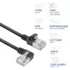 ACT Zwart 2 m U/FTP CAT6A LSZH Slimline-patchkabel met RJ45-stekkers 90° haaks links naar recht