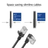 ACT Zwart 2 m U/FTP CAT6A LSZH Slimline-patchkabel met RJ45-stekkers 90° haaks links naar recht