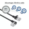 ACT Zwart 0,25 meter U/FTP CAT6A LSZH Slimline-patchkabel met RJ45-stekkers 90° haaks links naar recht