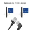 ACT zwart 0,5 m U/FTP CAT6A LSZH Slimline-patchkabel met RJ45-stekkers 90° haaks rechts naar recht