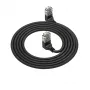 ACT Zwart 1,5 m U/UTP CAT6A LSZH Slimline-patchkabel met RJ45-stekkers 90° haaks omhoog naar 90° haaks omhoog