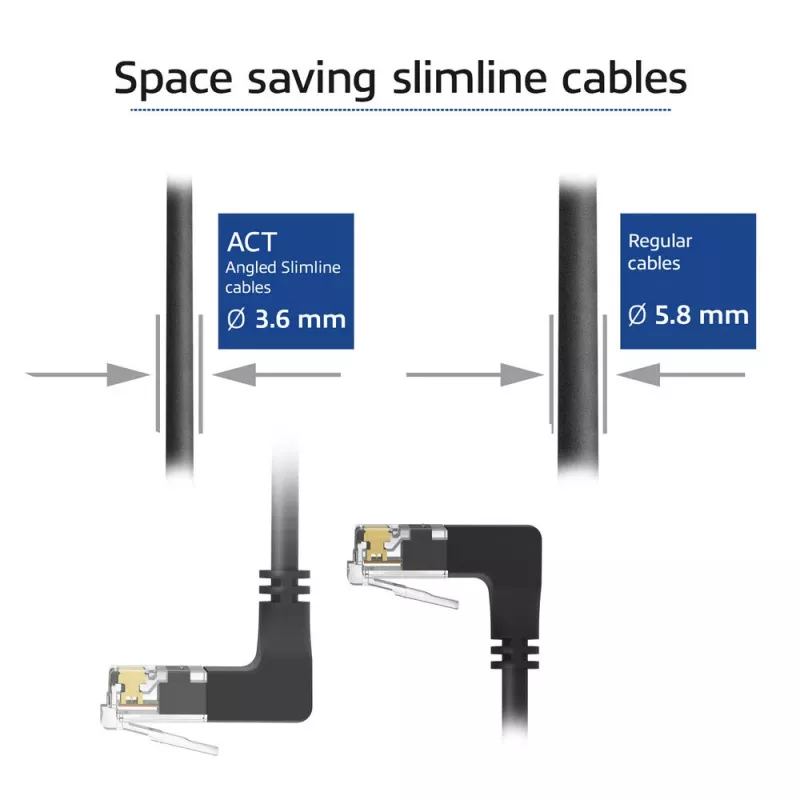 ACT netwerkkabel DD7900 Cat6a U/UTP-patchkabel 0,5 m RJ-45 zwart