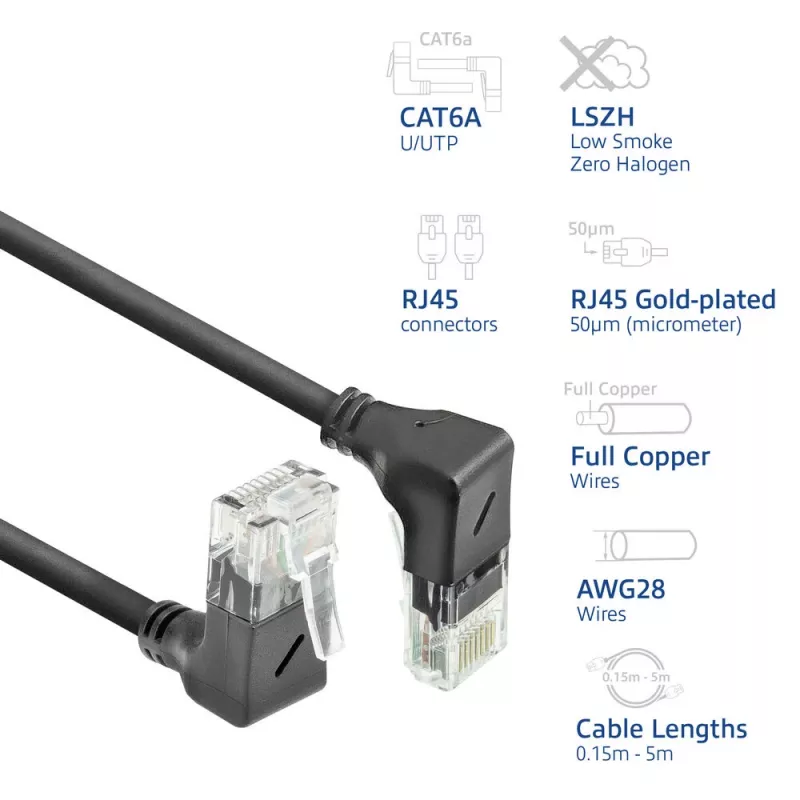 ACT DD7901 netwerkkabel zwart 1 m Cat6a U/UTP (UTP)