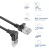 ACT Zwart 2 m U/FTP CAT6A LSZH Slimline-patchkabel met RJ45-stekkers 90° haaks omlaag naar recht