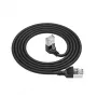 ACT zwart 5 m U/FTP CAT6A LSZH Slimline-patchkabel met RJ45-stekkers 90° haaks (omlaag) naar recht