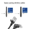 ACT zwart 5 m U/FTP CAT6A LSZH Slimline-patchkabel met RJ45-stekkers 90° haaks (omlaag) naar recht