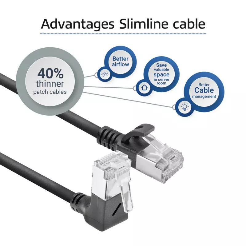 Netwerk-patchkabel ACT DA4905 Cat6a U/FTP (STP) RJ-45 naar RJ-45 zwart 5 m