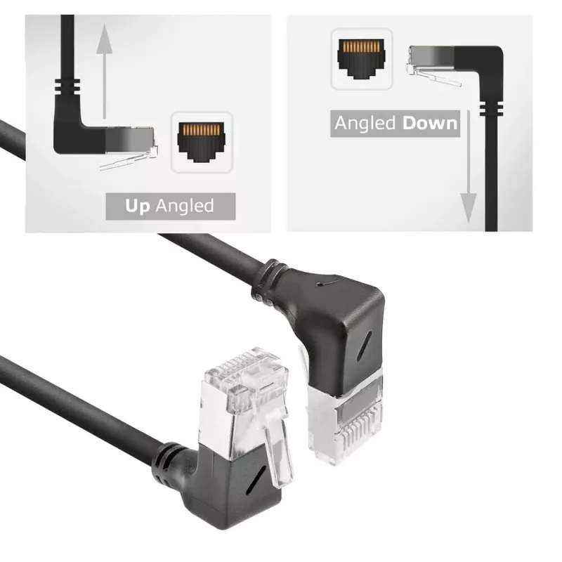 ACT netwerkkabel DA7930 Cat6a U/FTP (STP) zwart 0,15 m met RJ-45 vergulde contacten