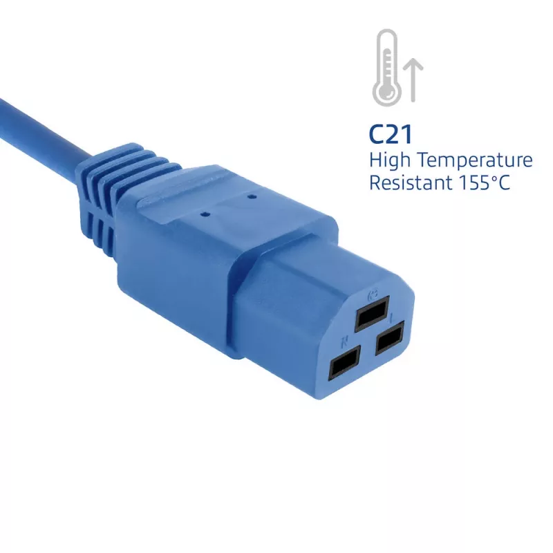 Netkabel ACT C20–C21 IEC60320 blauw 3 m, 250 V 16 A