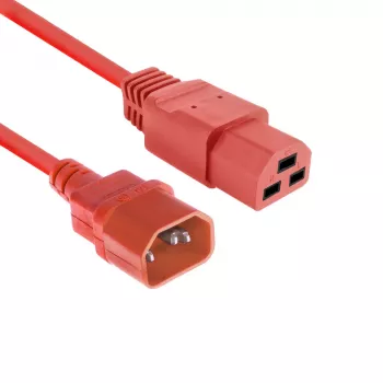 Netkabel ACT C14 naar C21 IEC60320 rood 1 m, 250V 10A