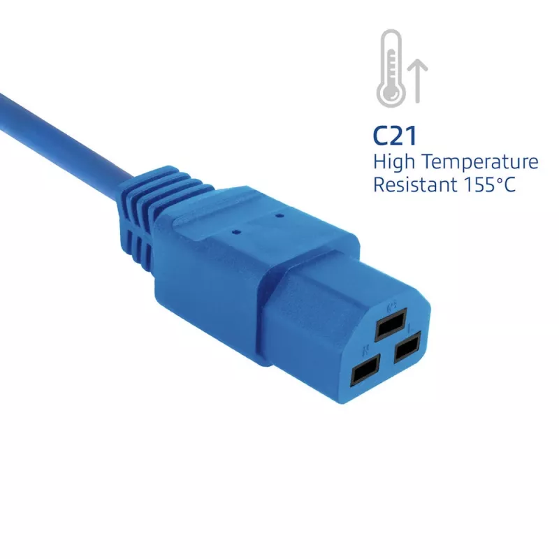 Netkabel ACT C14 naar C21 IEC60320 blauw 1,5 m, 250 V 10 A