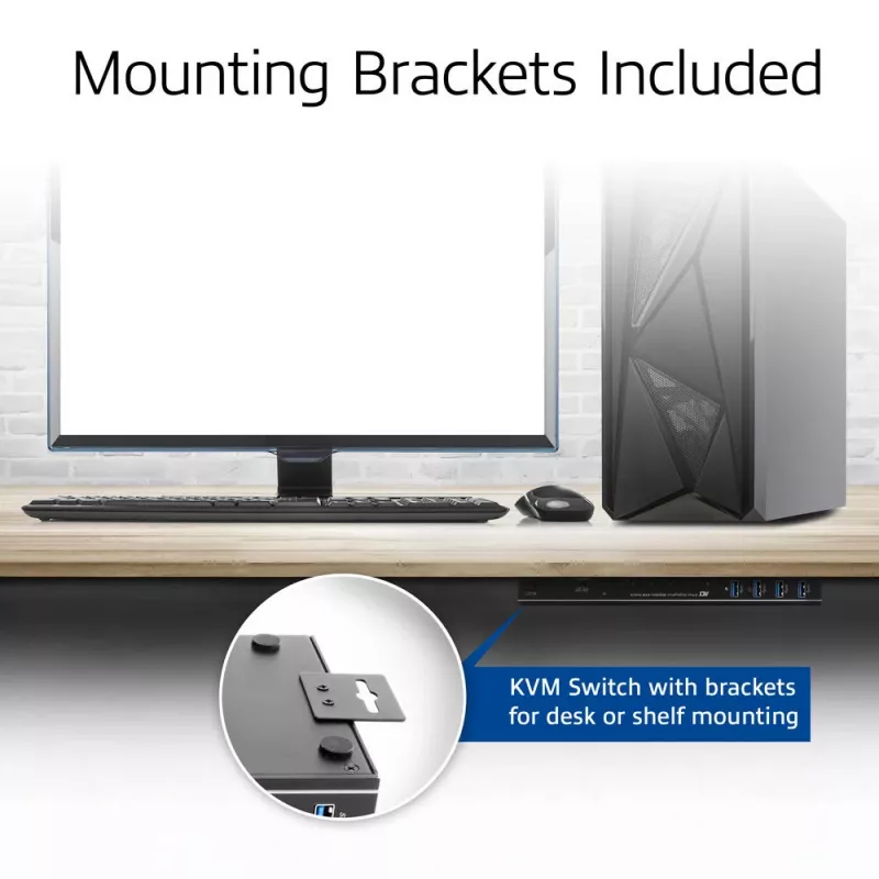 KVM-switch ACT 2-poorts USB-C/HDMI 4K@60Hz AC7922 met USB-toetsenbord/muis, HDMI-video, 100W PD
