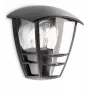 Philips myGarden Creek wandlamp 60W E27 zonder lichtbron, buitenwandlamp, zwart, metaal, IP44, tuin, terras, II