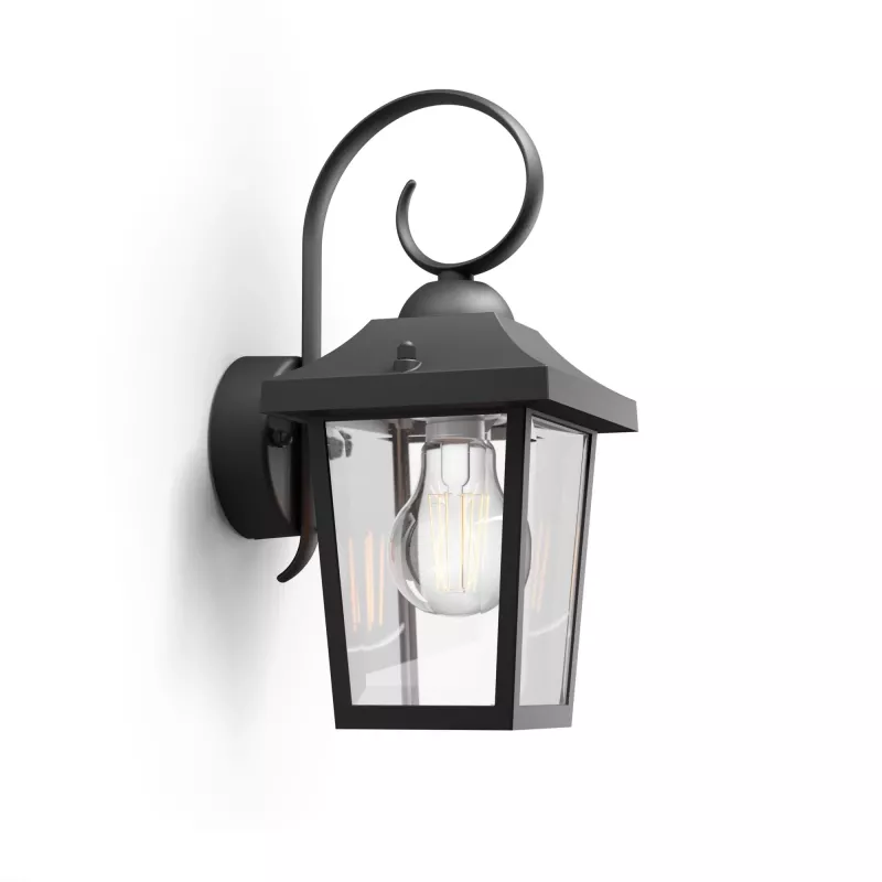 Buitenwandlamp Philips myGarden Buzzard 60 W E27 zwart aluminium (zonder lichtbron)
