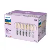 Philips filamentlamp kaars helder 40W P45 E14 x6, 4,3 W, 40 W, E14, 470 lm, 15000 h