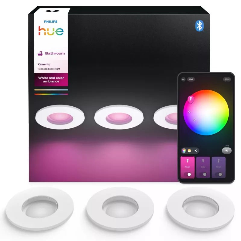 Philips Hue White and Colour Ambience driepack Xamento inbouwspot