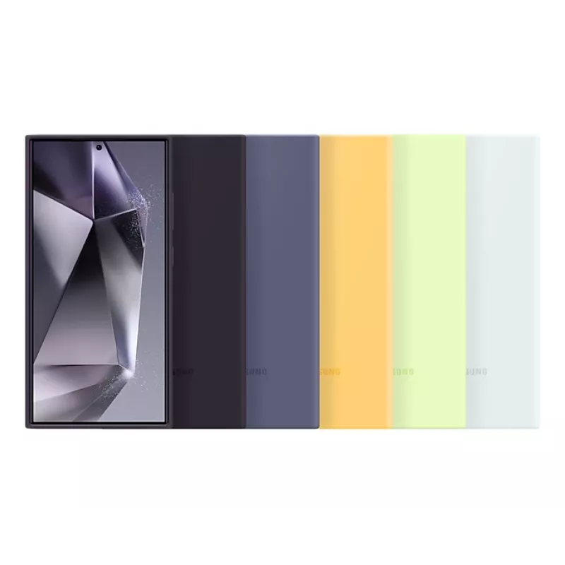 Cover Samsung Galaxy S24 Ultra siliconen hoes donkerviolet
