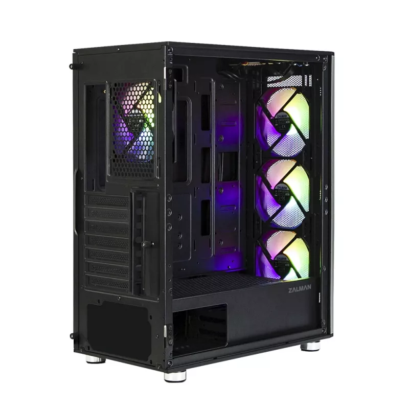 Zalman I3 Neo ATX mid tower pc-behuizing mesh-front voor efficiënte koeling 3 voorgeïnstalleerde ventilatoren midi tower zwart
