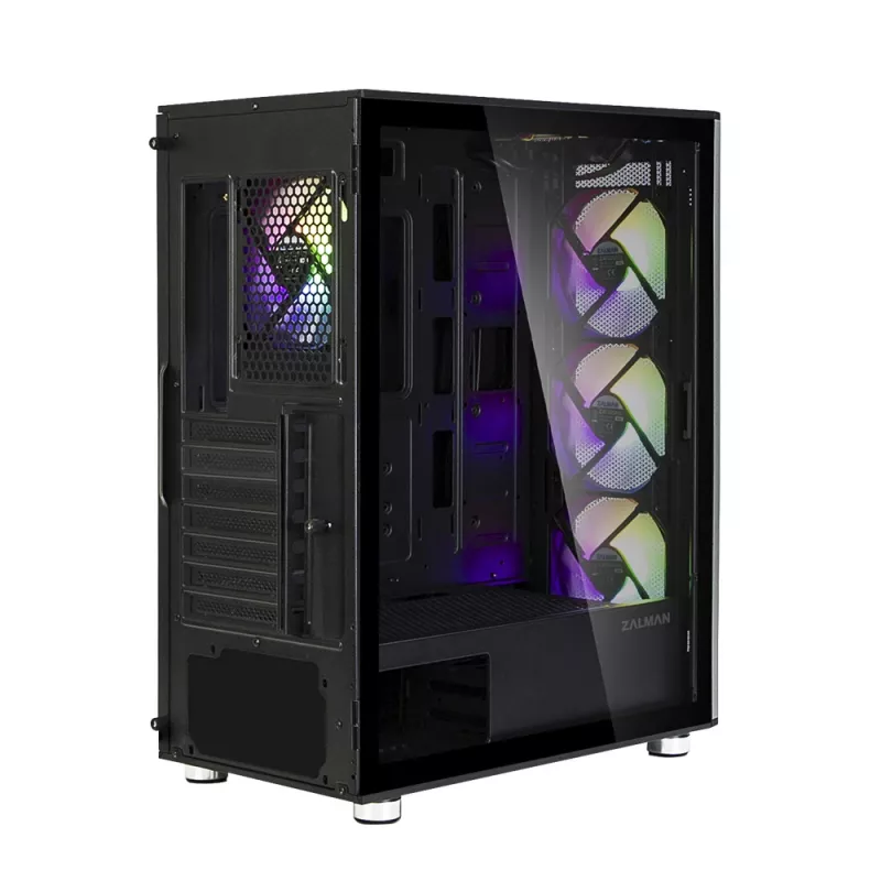 Zalman I3 Neo ATX mid tower pc-behuizing mesh-front voor efficiënte koeling 3 voorgeïnstalleerde ventilatoren midi tower zwart