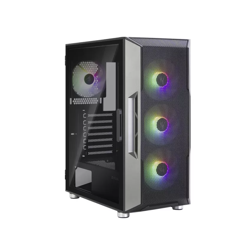 Zalman I3 Neo ATX mid tower pc-behuizing mesh-front voor efficiënte koeling 3 voorgeïnstalleerde ventilatoren midi tower zwart