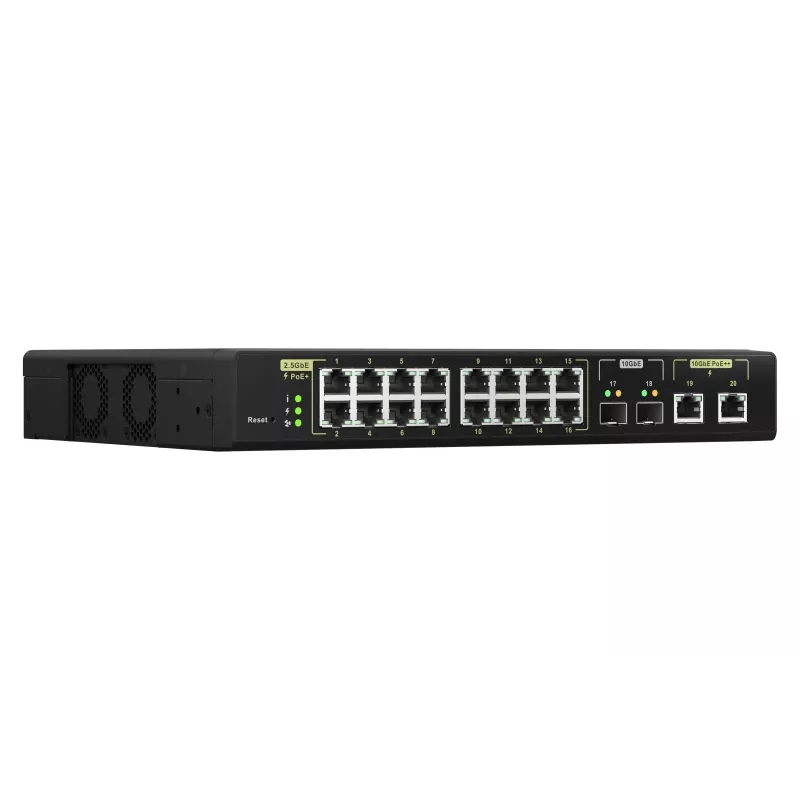 QNAP QSW-M2116P-2T2S Netwerk-switch Managed L2 2.5G Ethernet Power over Ethernet (PoE) Zwart