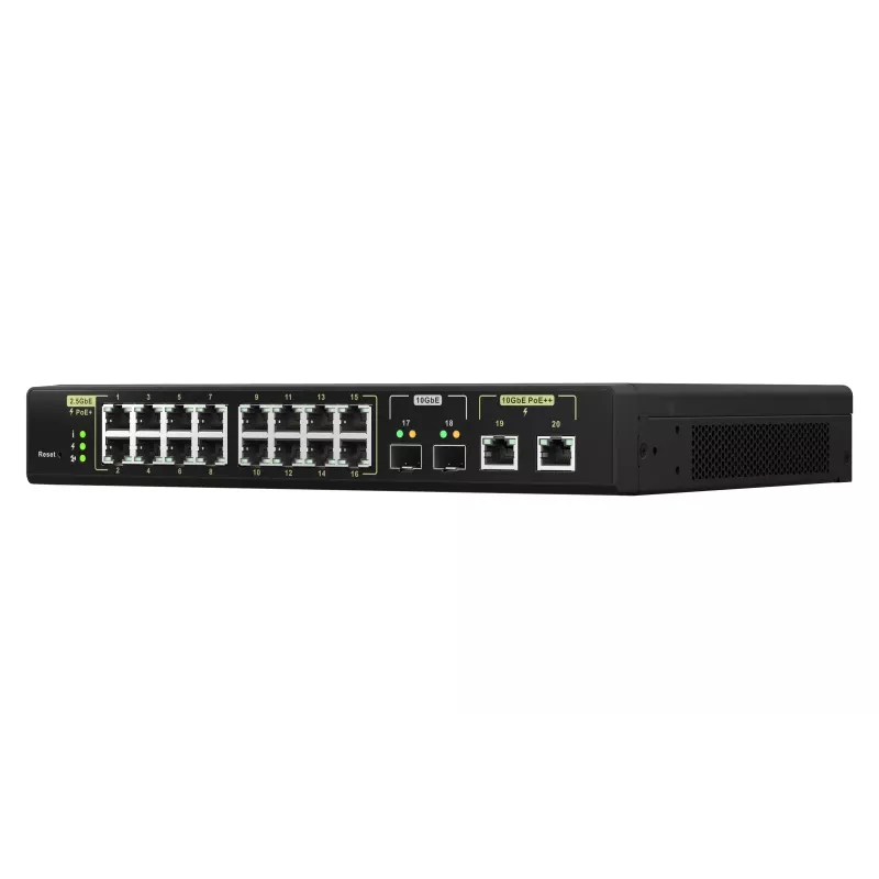QNAP QSW-M2116P-2T2S Netwerk-switch Managed L2 2.5G Ethernet Power over Ethernet (PoE) Zwart